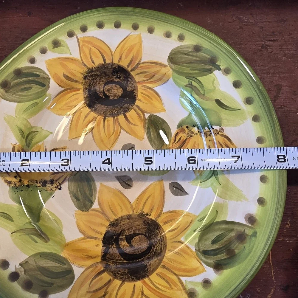 Provincial Sunflower Hand Painted Ceramic Salad Plate x2 by Tabletops Unlimited‎